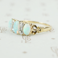 side view vintage opal diamond ring