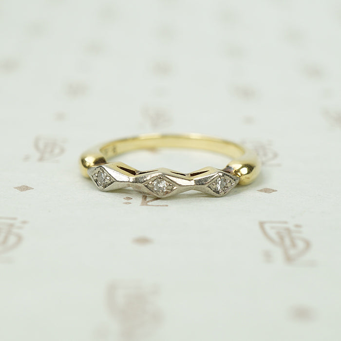 Geometric Two Tone Diamond Band