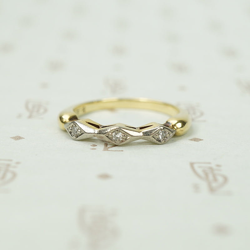 Geometric Two Tone Diamond Band