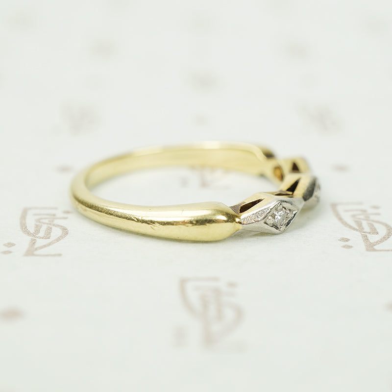 Geometric Two Tone Diamond Band