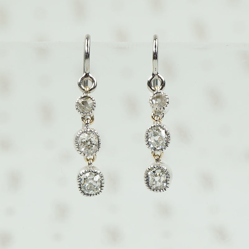 Lumiére Triple Drop OMC Diamond Earrings