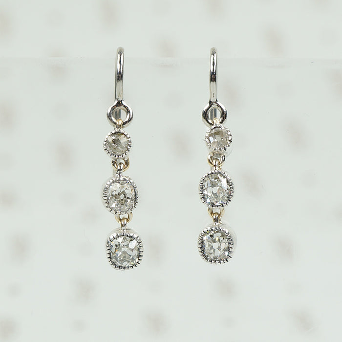 Lumiére Triple Drop OMC Diamond Earrings