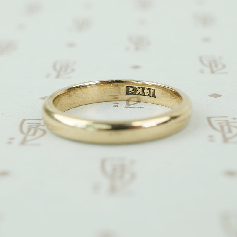 Vintage Heavy Yellow Gold Wedding Band