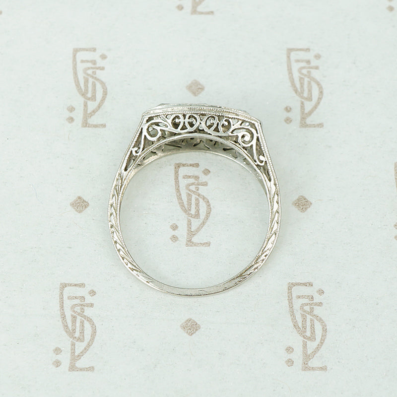 Edwardian Platinum Filigree OEC Diamond Beauty