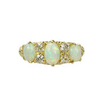 Shimmering Opal and Diamond Ring