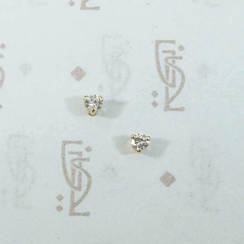 Recycled Yellow Gold Vintage Diamond Studs