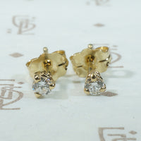 Recycled Yellow Gold Vintage Diamond Studs