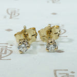 Recycled Yellow Gold Vintage Diamond Studs