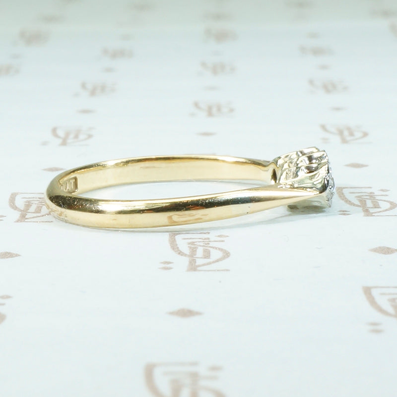 Trio Of Rose Cut Diamonds Vintage Ring