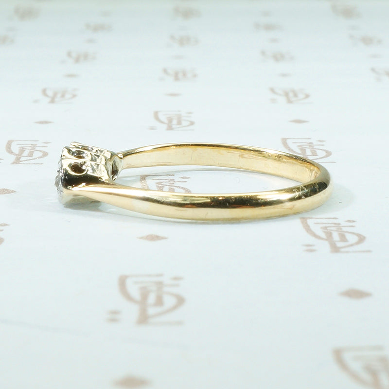 Trio Of Rose Cut Diamonds Vintage Ring