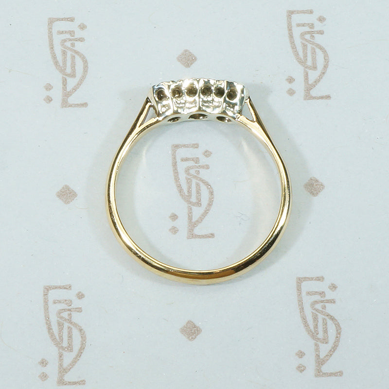 Trio Of Rose Cut Diamonds Vintage Ring