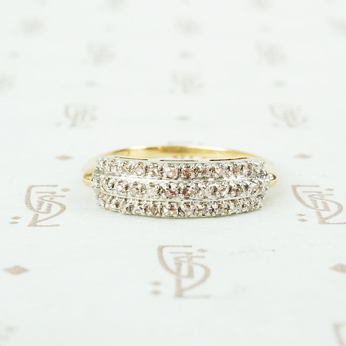 vintage 2 tone gold 3 row omc diamond band