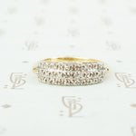 vintage 2 tone gold 3 row omc diamond band