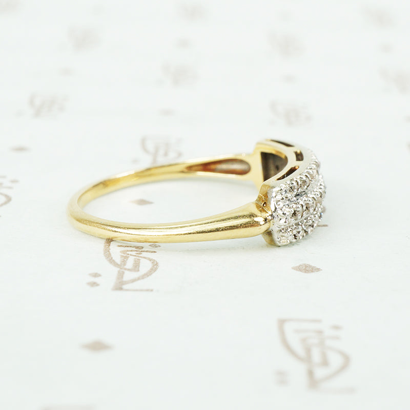vintage 2 tone gold 3 row omc diamond band