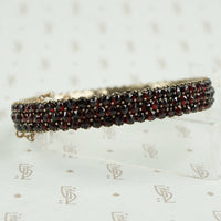 Dark Sparkle Vintage Bohemian Rosecut Garnet Bangle