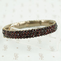 Dark Sparkle Vintage Bohemian Rosecut Garnet Bangle