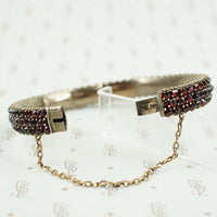 Dark Sparkle Vintage Bohemian Rosecut Garnet Bangle