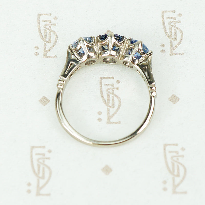 Beautiful Blues White Gold Sapphire and Diamond Band