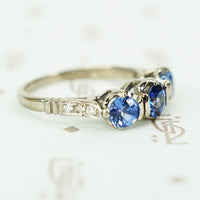 Beautiful Blues White Gold Sapphire and Diamond Band