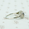 Vintage White Gold Filigree and Sapphire Ring