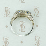 Vintage White Gold Filigree and Sapphire Ring