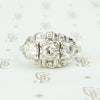 3 stone 1930's diamond and 14k white gold ring