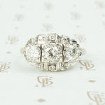 3 stone 1930's diamond and 14k white gold ring
