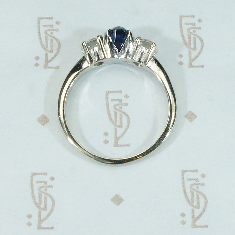 Delightful 3 Stone Sapphire and Diamond Ring