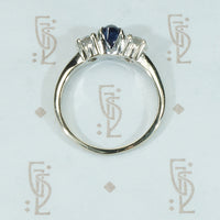 Delightful 3 Stone Sapphire and Diamond Ring