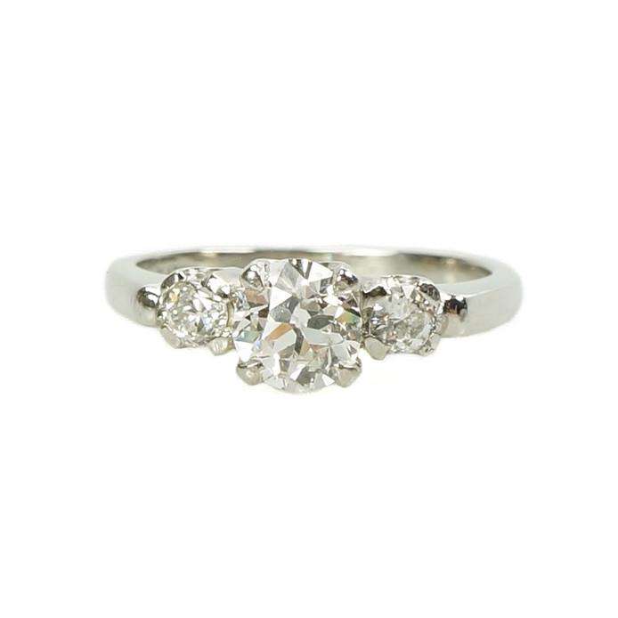 Vintage Platinum and Sparkling White Diamond Engagement Ring