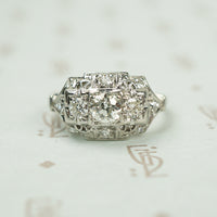 Sparkling 1930's Platinum and Diamond Engagement Ring