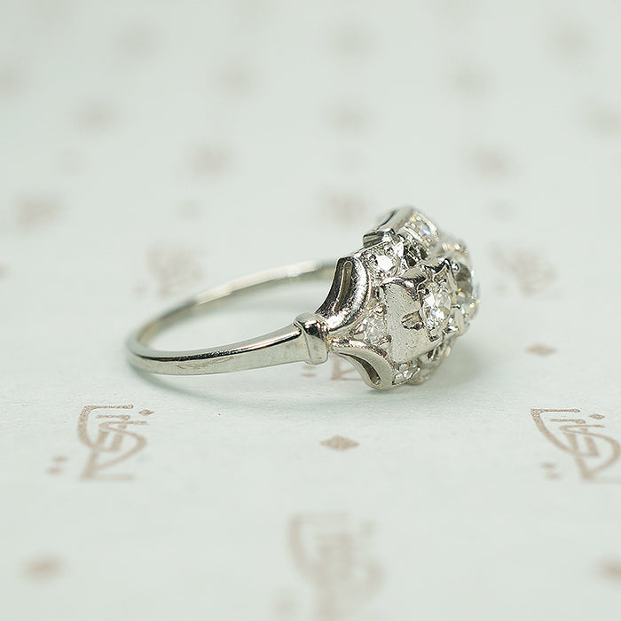 Sparkling 1930's Platinum and Diamond Engagement Ring