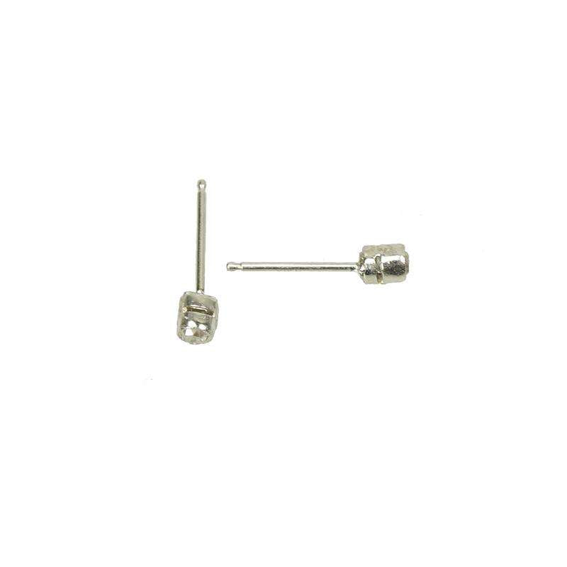 Tiny Platinum Chunky Old Mine Cut Diamond Studs