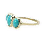 Three Stone Persian Turquoise Ring in Recycled Gold