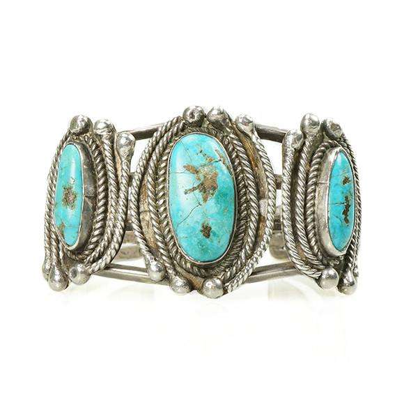 Vintage Native American Turquoise Cuff Big and Bold