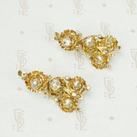 Spectacular Antique 18k Yellow Gold and Rose Cut Diamond Earrings