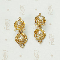 Spectacular Antique 18k Yellow Gold and Rose Cut Diamond Earrings