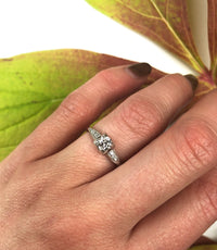 1930's Platinum Old Euro Diamond Engagement Ring