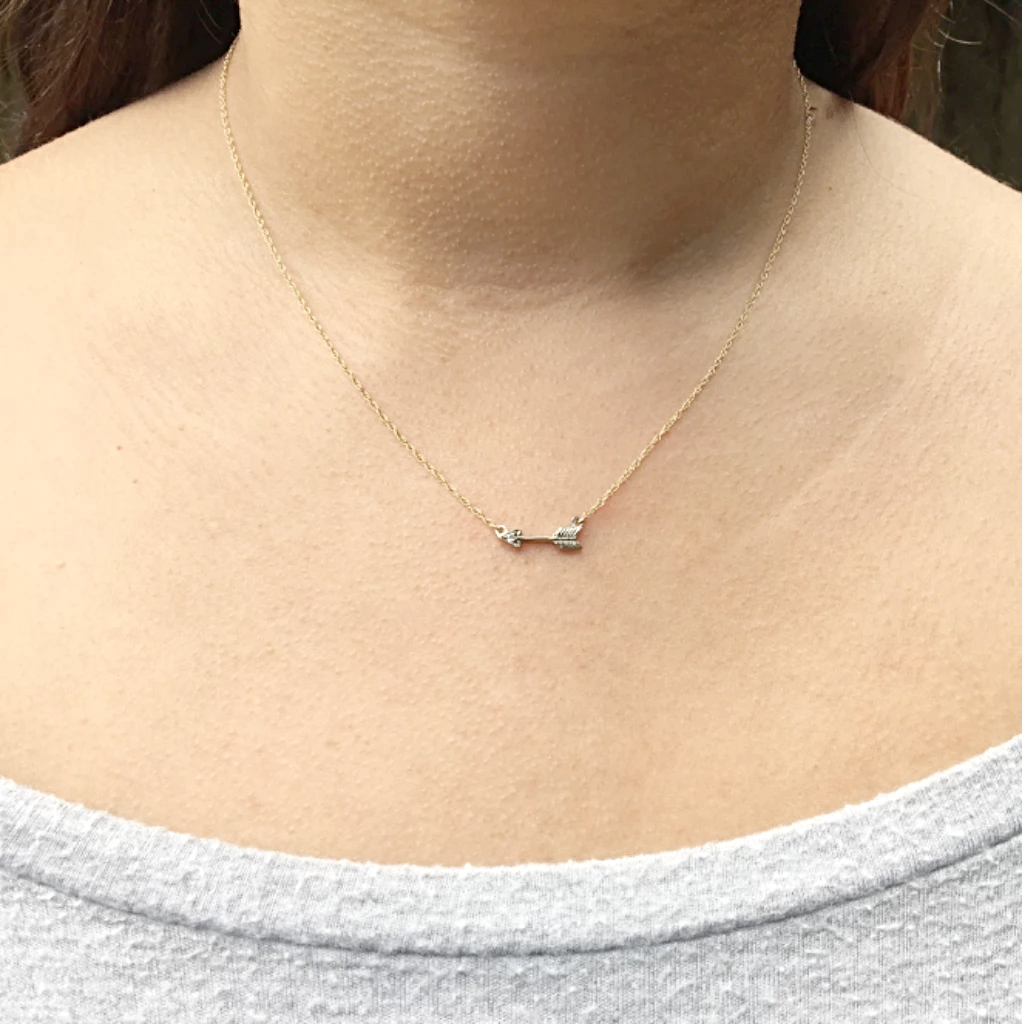 Tiny Arrow Necklace in Recycled Gold by 720