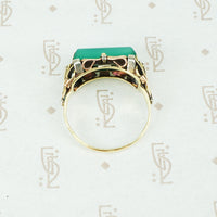 Retro Chrysoprase Statement Ring