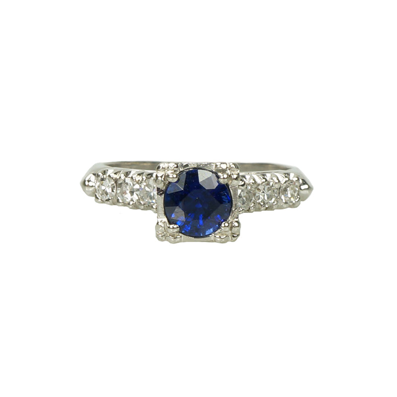 Timeless Vintage 40's Platinum Sapphire Engagement Ring