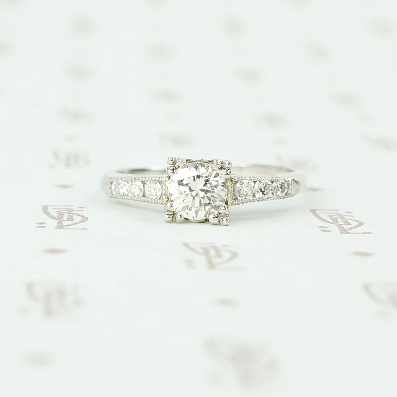 Vintage Platinum and Diamond Engagement Ring