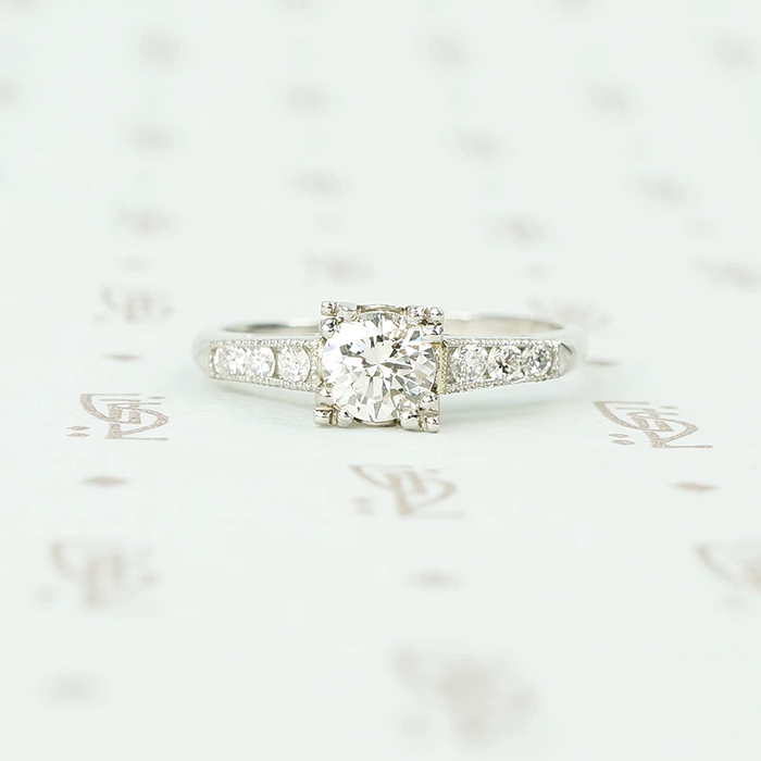 Vintage Platinum and Diamond Engagement Ring