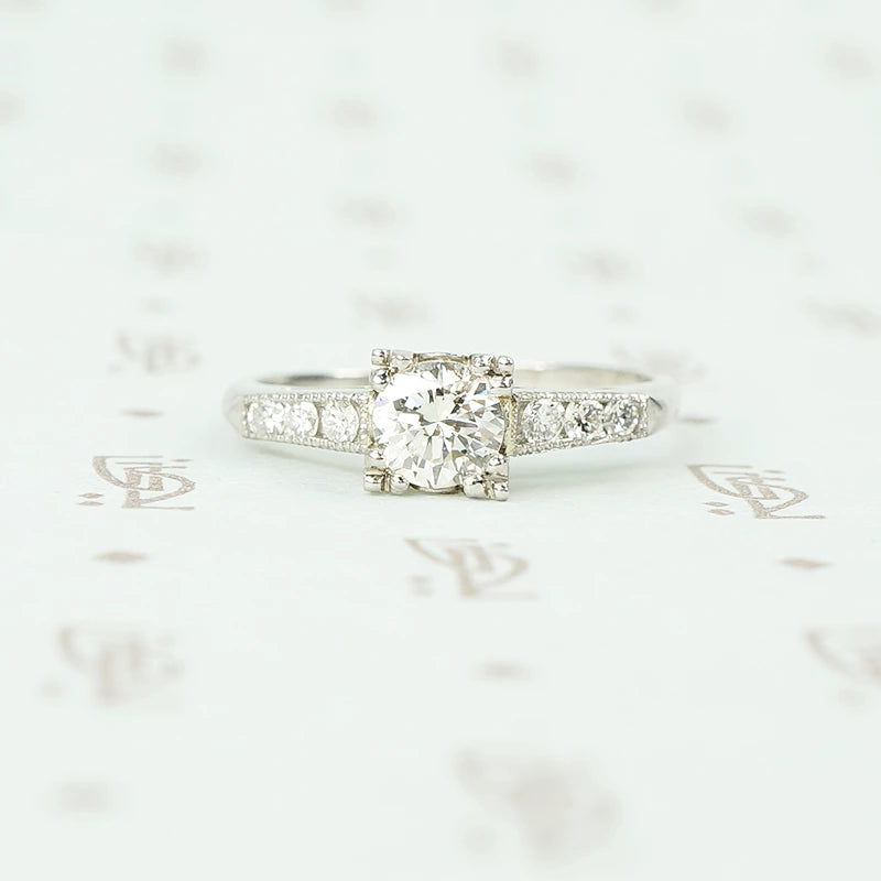 Vintage Platinum and Diamond Engagement Ring