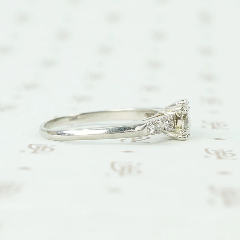 Vintage Platinum and Diamond Engagement Ring
