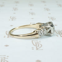 Classic 1940's 2 tone gold Diamond Engagement Ring
