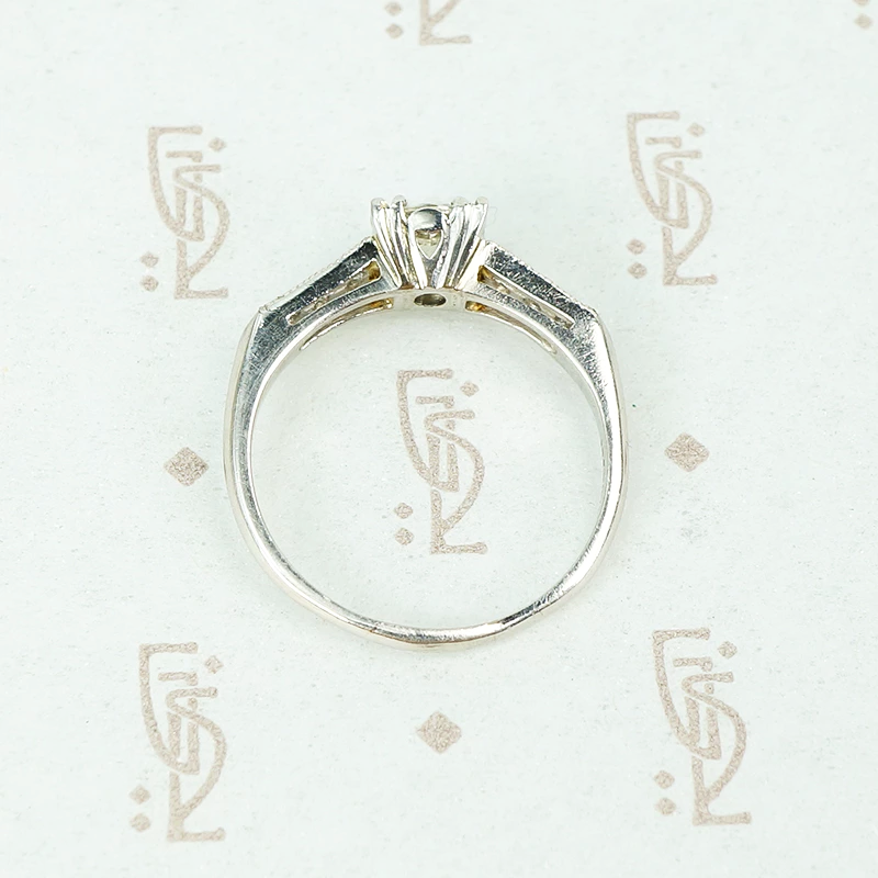 Vintage Platinum and Diamond Engagement Ring side view