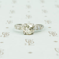 1.03 omc diamond platinum 1940's engagement ring