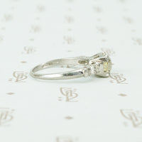 1.03 omc diamond platinum 1940's engagement ring side view