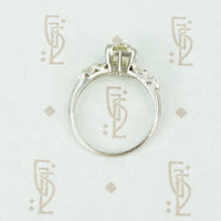 1.03 omc diamond platinum 1940's engagement ring side view